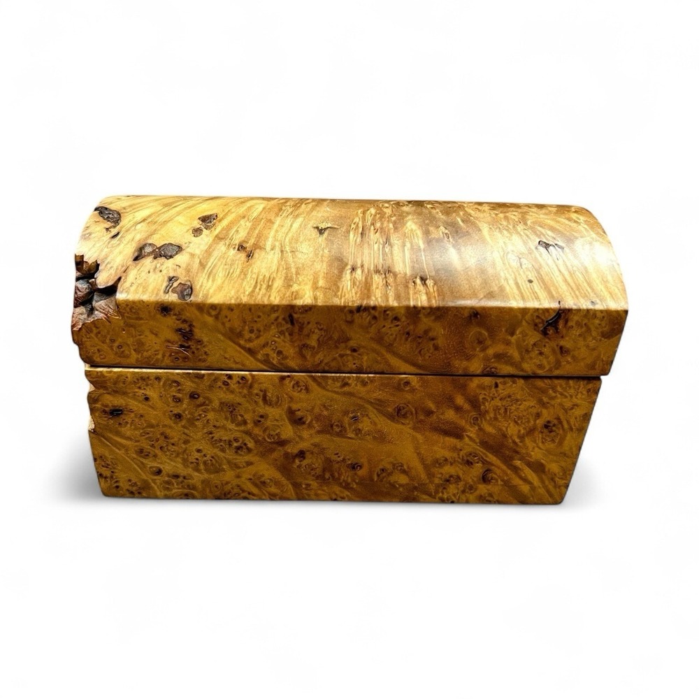 Vintage Michael Elkan Studio Crafted Burl Wood Lidded 5.75"‎ Trinket Jewelry Box - Picture 13 of 16